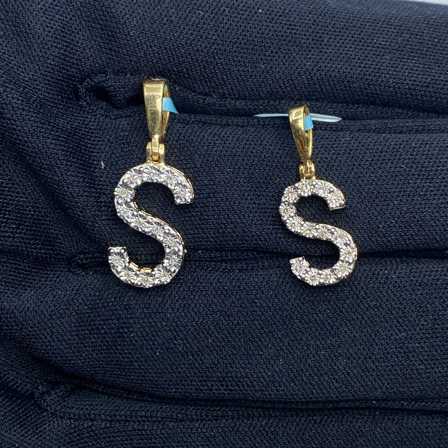 14k Single Stone Initial S Pendant