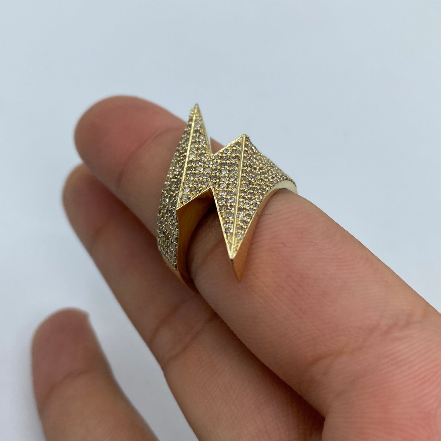 14K Lightning Diamond Ring