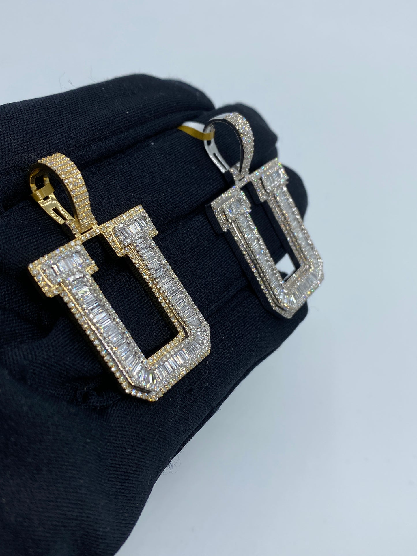 Initial U Baguette Pendant