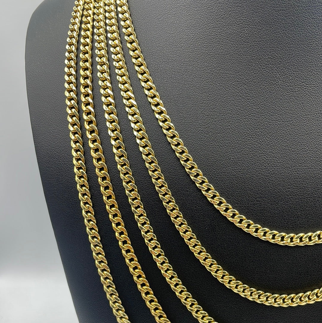 14K Gold 5MM Miami Cuban Link Chain 18-26”