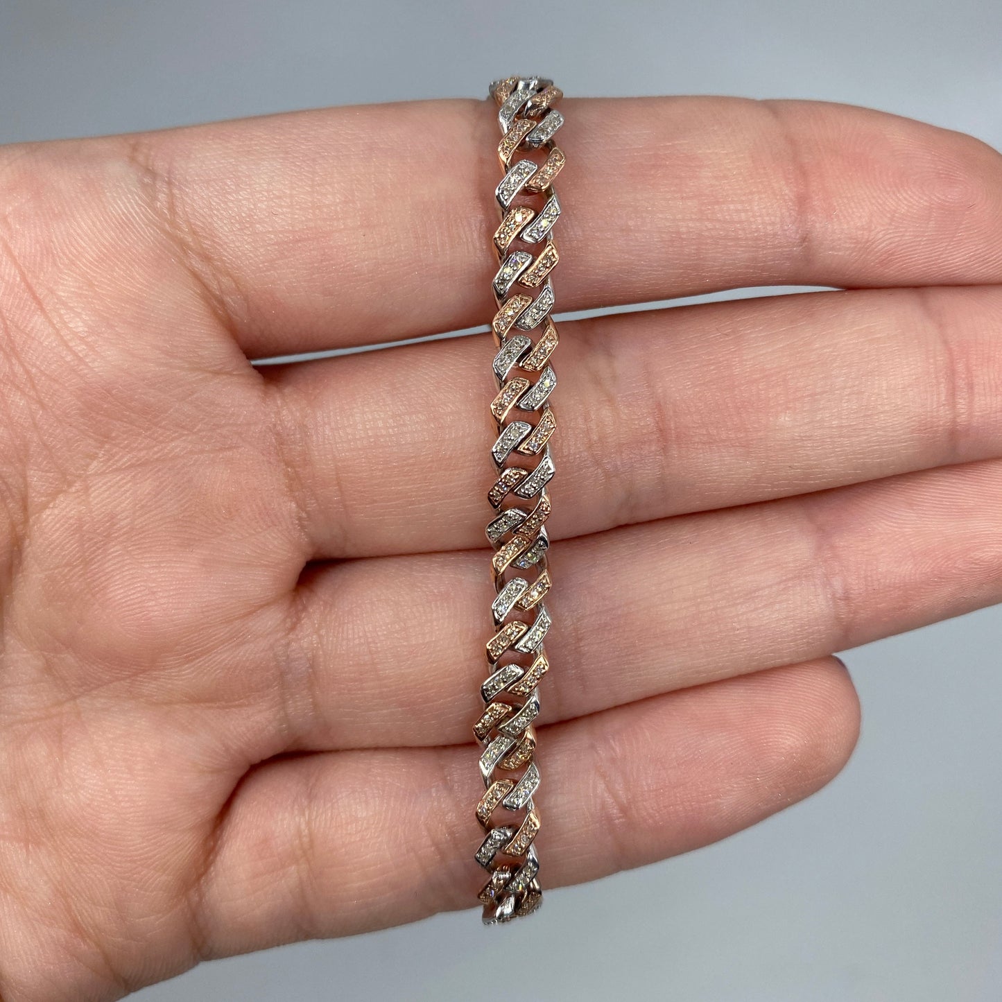 10K 5.5MM Cuban Link Diamond Bracelet 7-8"