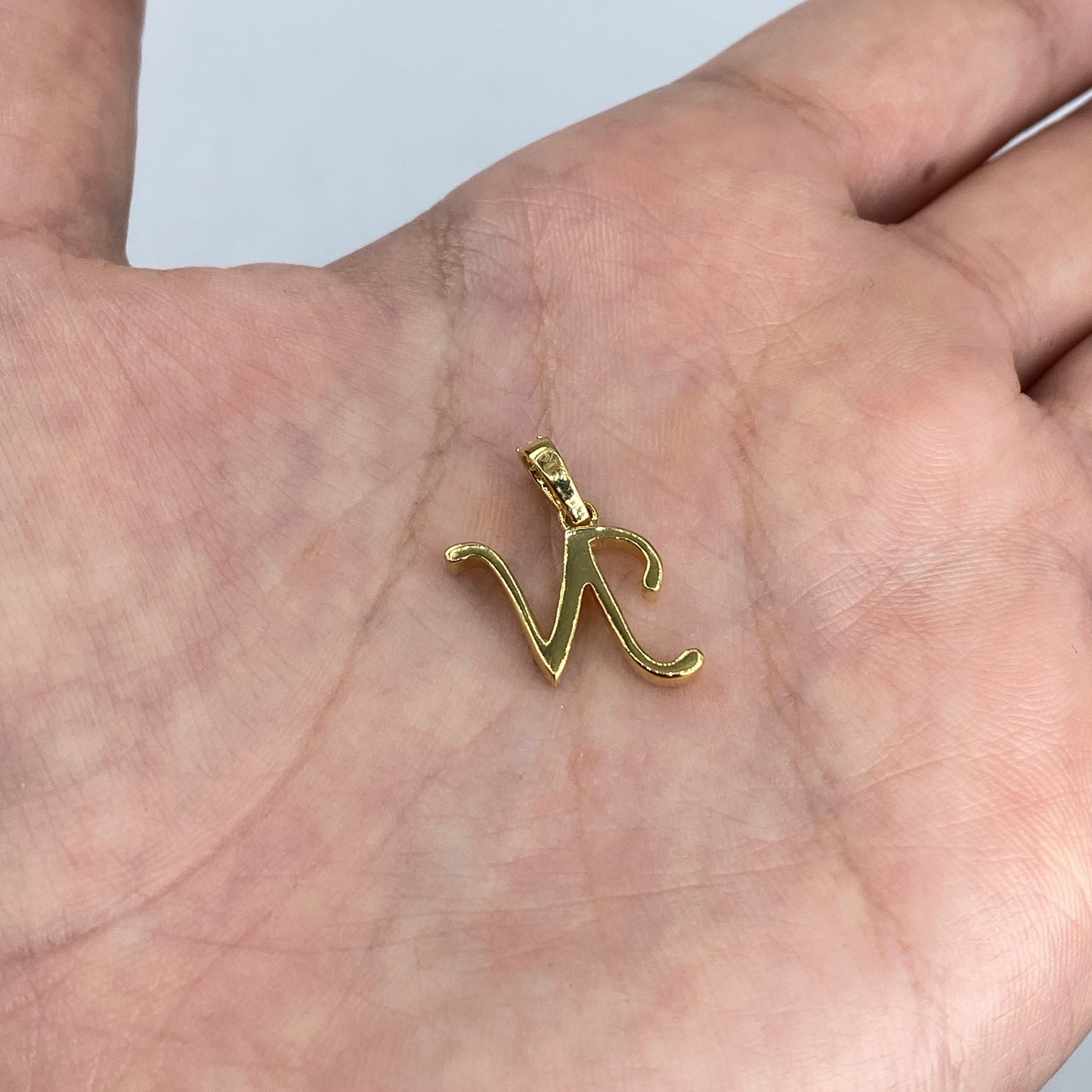 10K Cursive N Initial Diamond Pendant