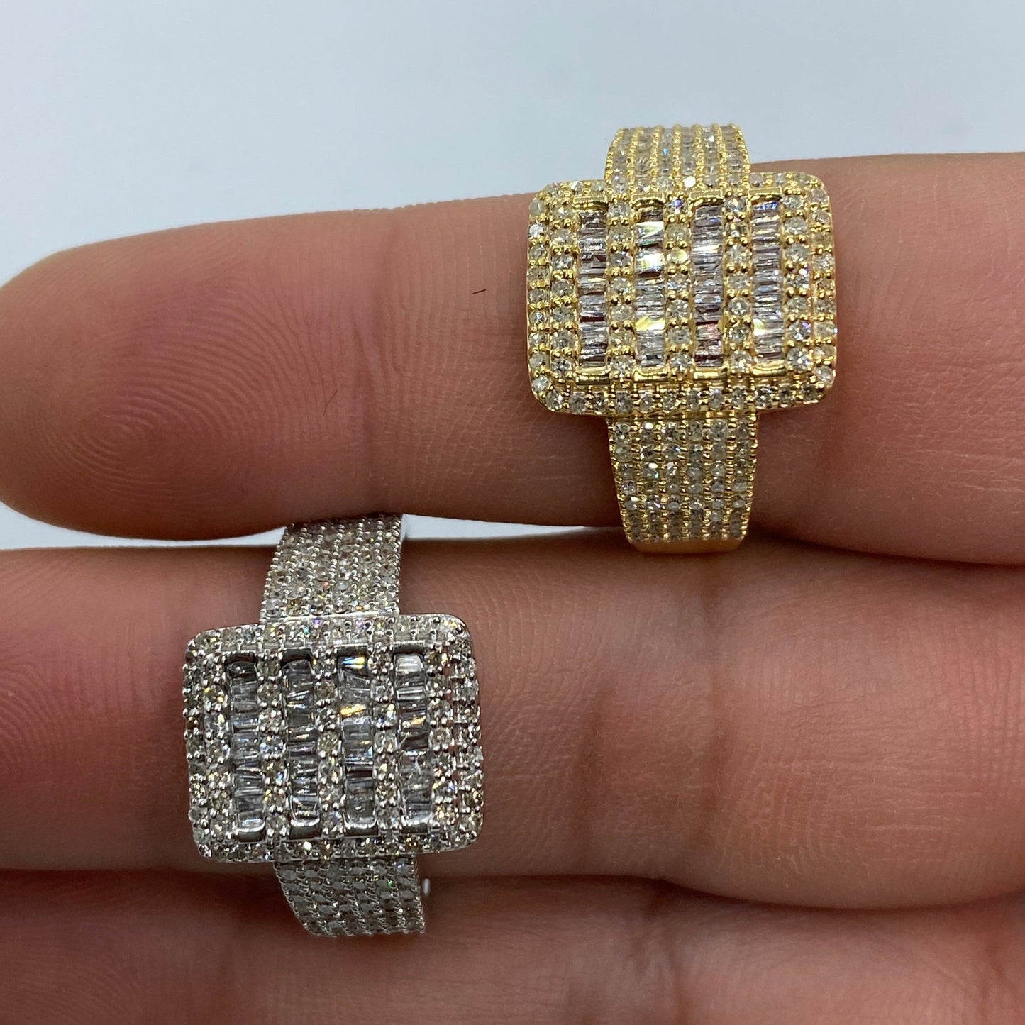 10K Rectangle Baguette Diamond Ring