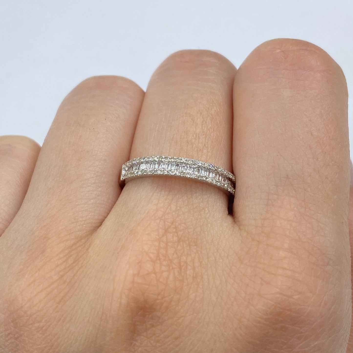 10K Diamond Baguette Band