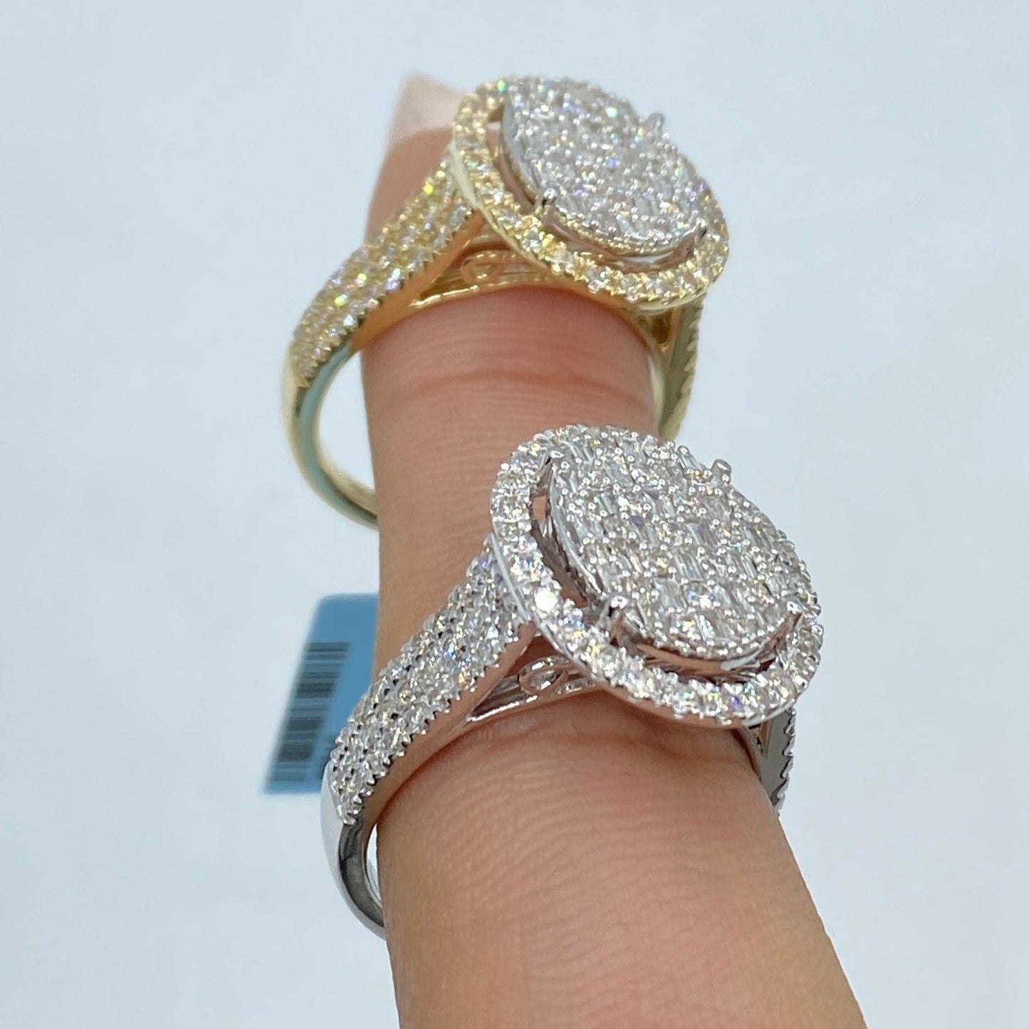 14K Vanity Oval Halo Diamond Ring