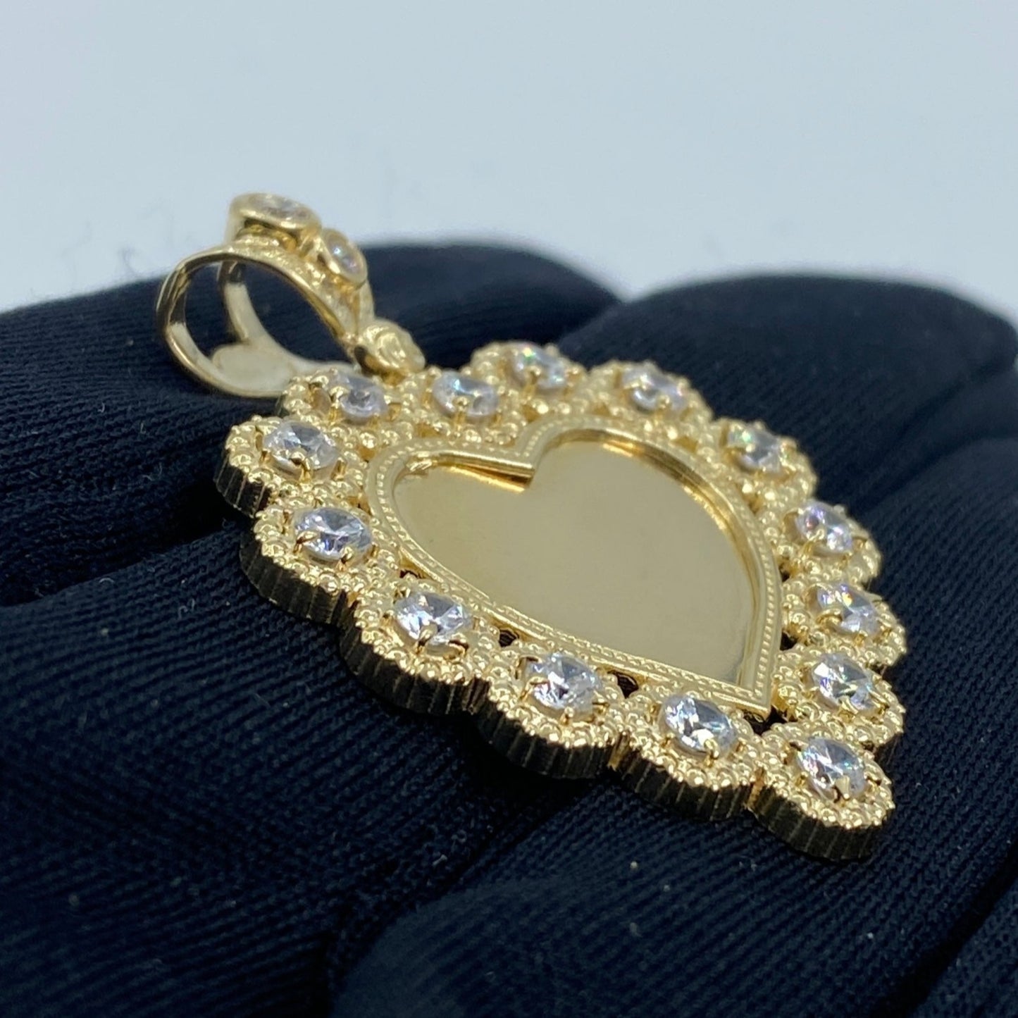 14K Heart Picture Photo Pendant