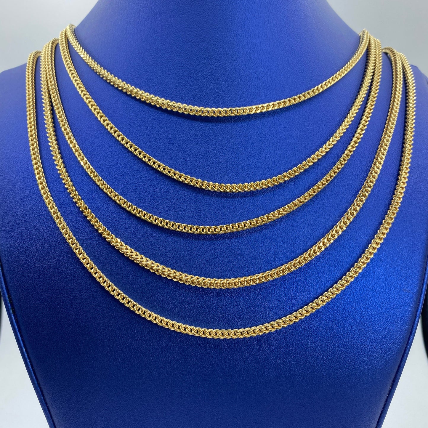 Franco Chain in Real 10K Yellow Gold Full Collection