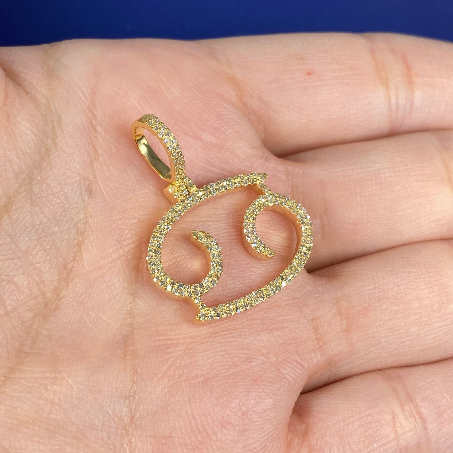 10K Cancer Sign Diamond Pendant