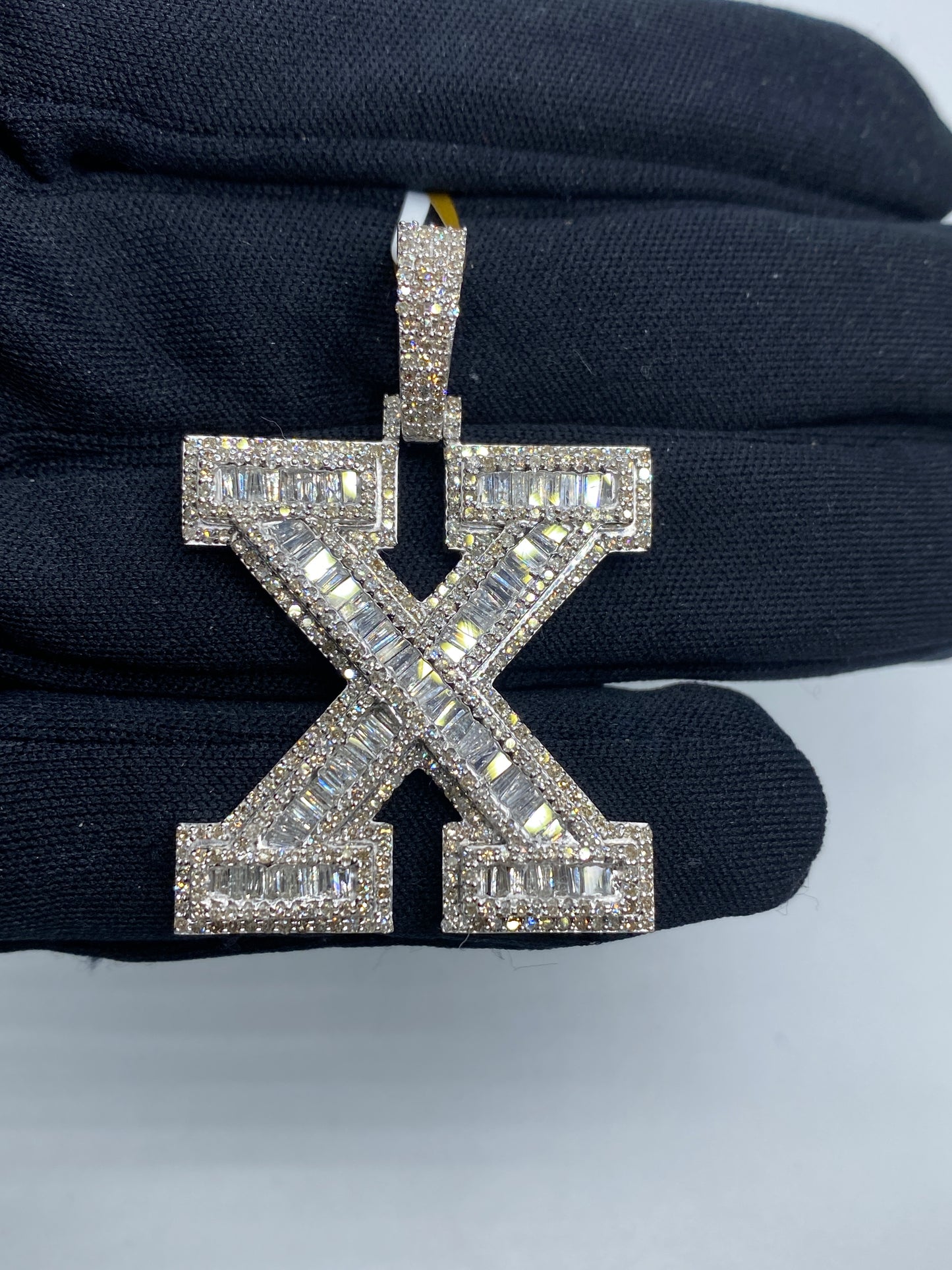 Initial X Baguette Pendant