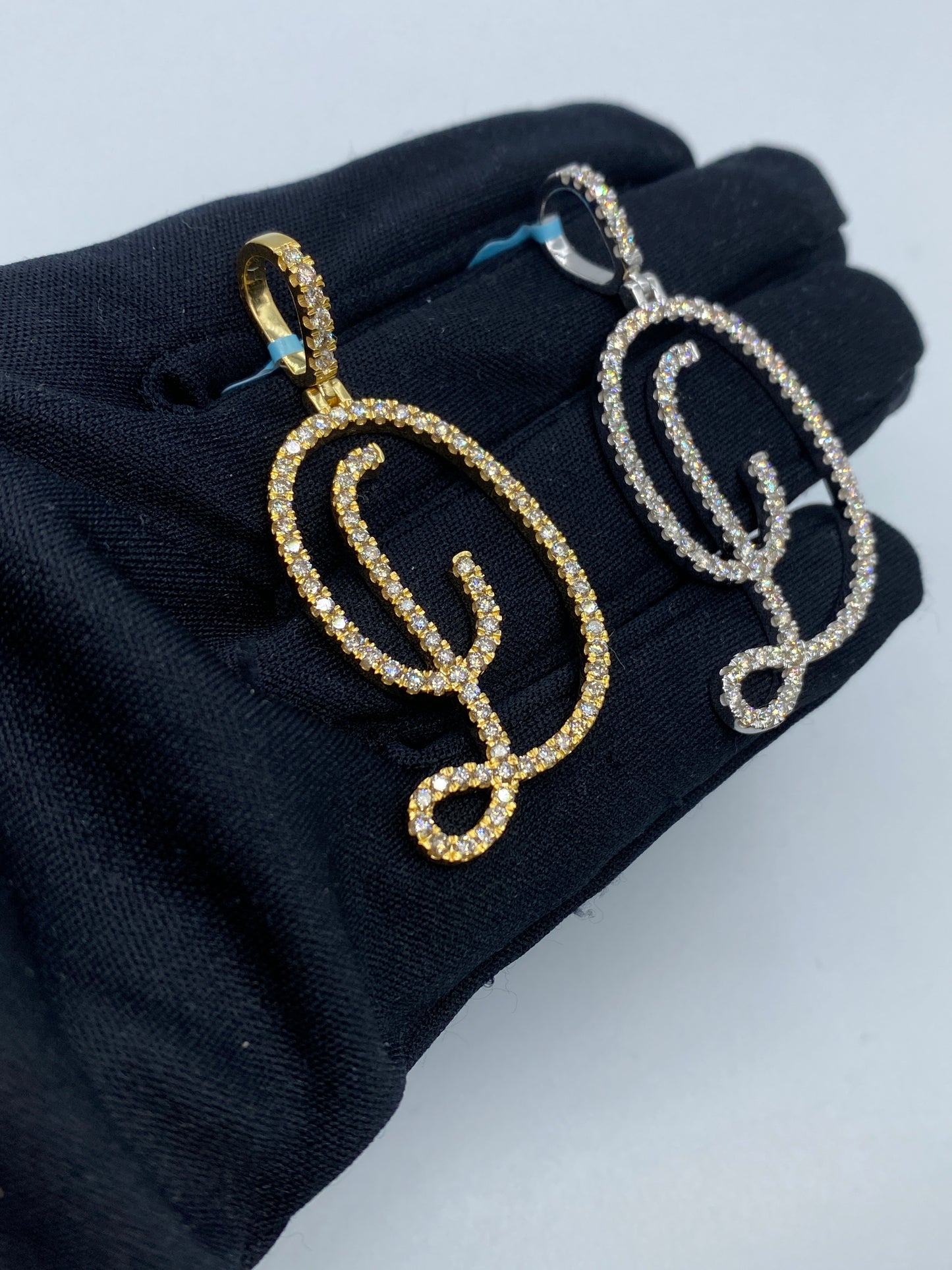 14k Initial D Large Script Pendant