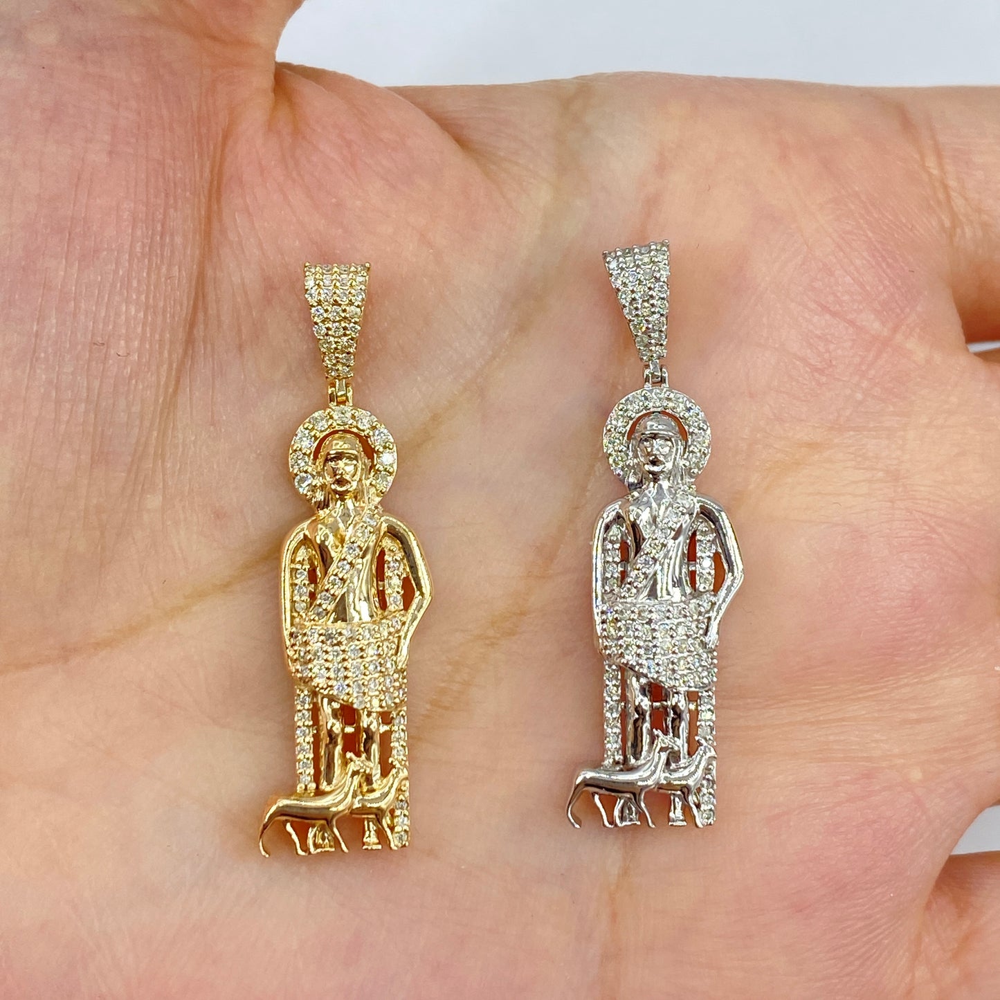 10K Saint Lazarus Diamond Pendant