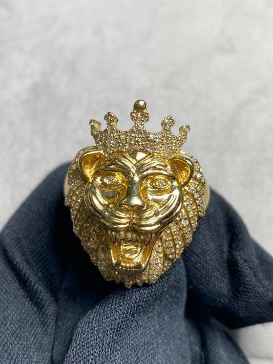 10K King Lion Ring