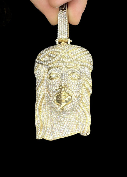 10k Jumbo Jesus Head Pendant