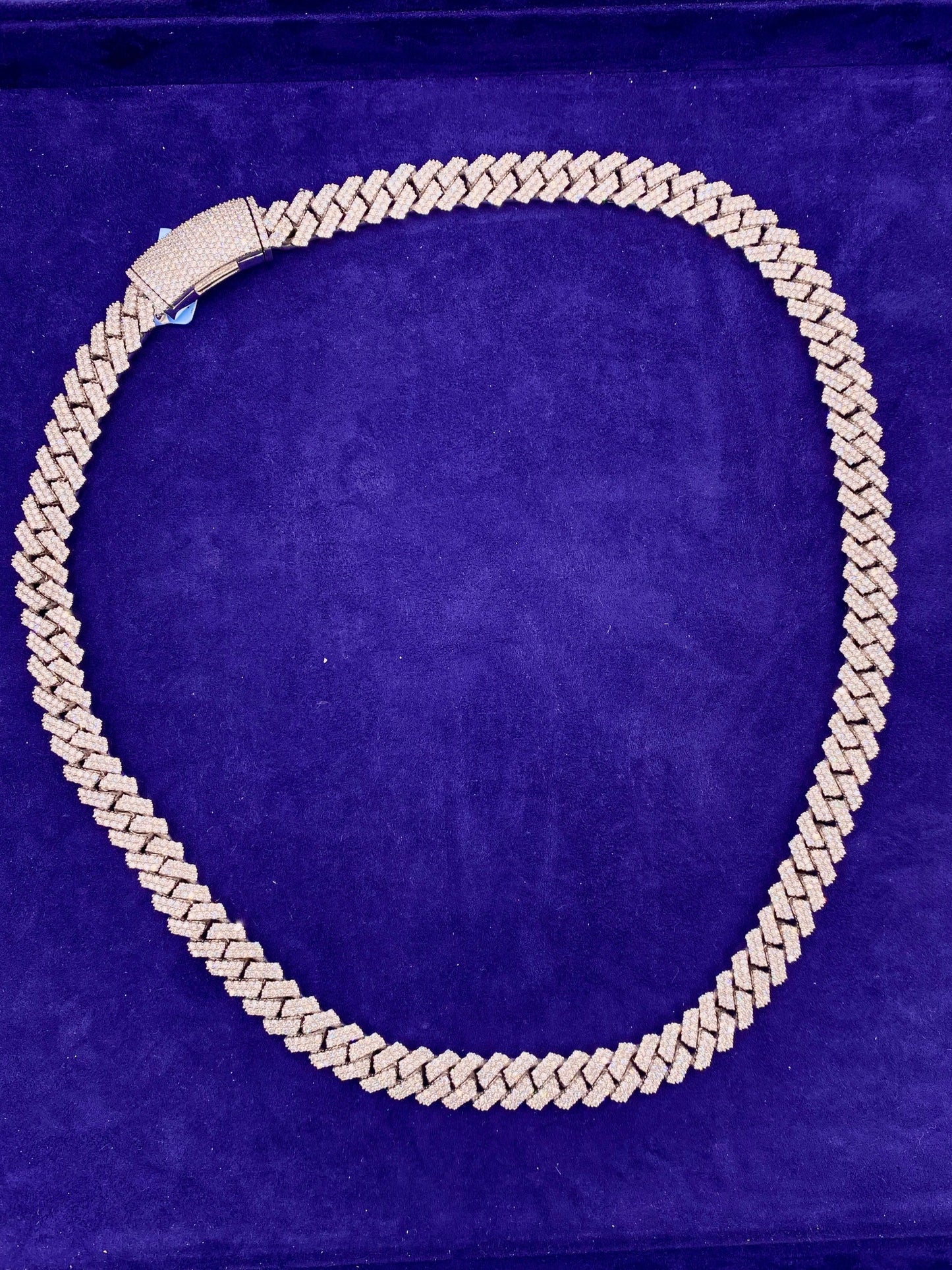 14k 12.5mm White Gold Cuban Chain 24”