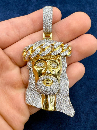 14k Cuban Style Jesus Piece