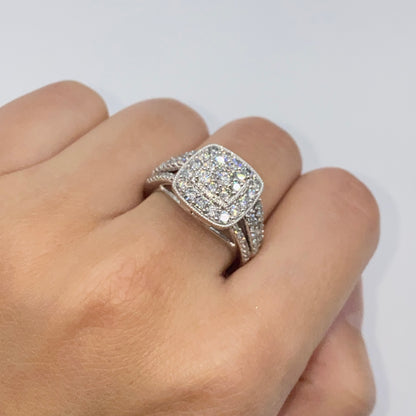 10K Rounded Square Diamond Ring