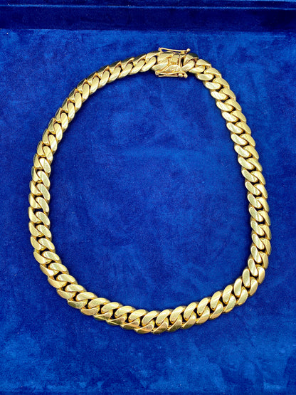 14K Solid Gold Cuban Chain 15.5mm 22"