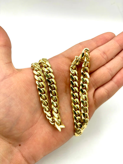 14K Solid Gold Cuban Chain 9.3mm 22in