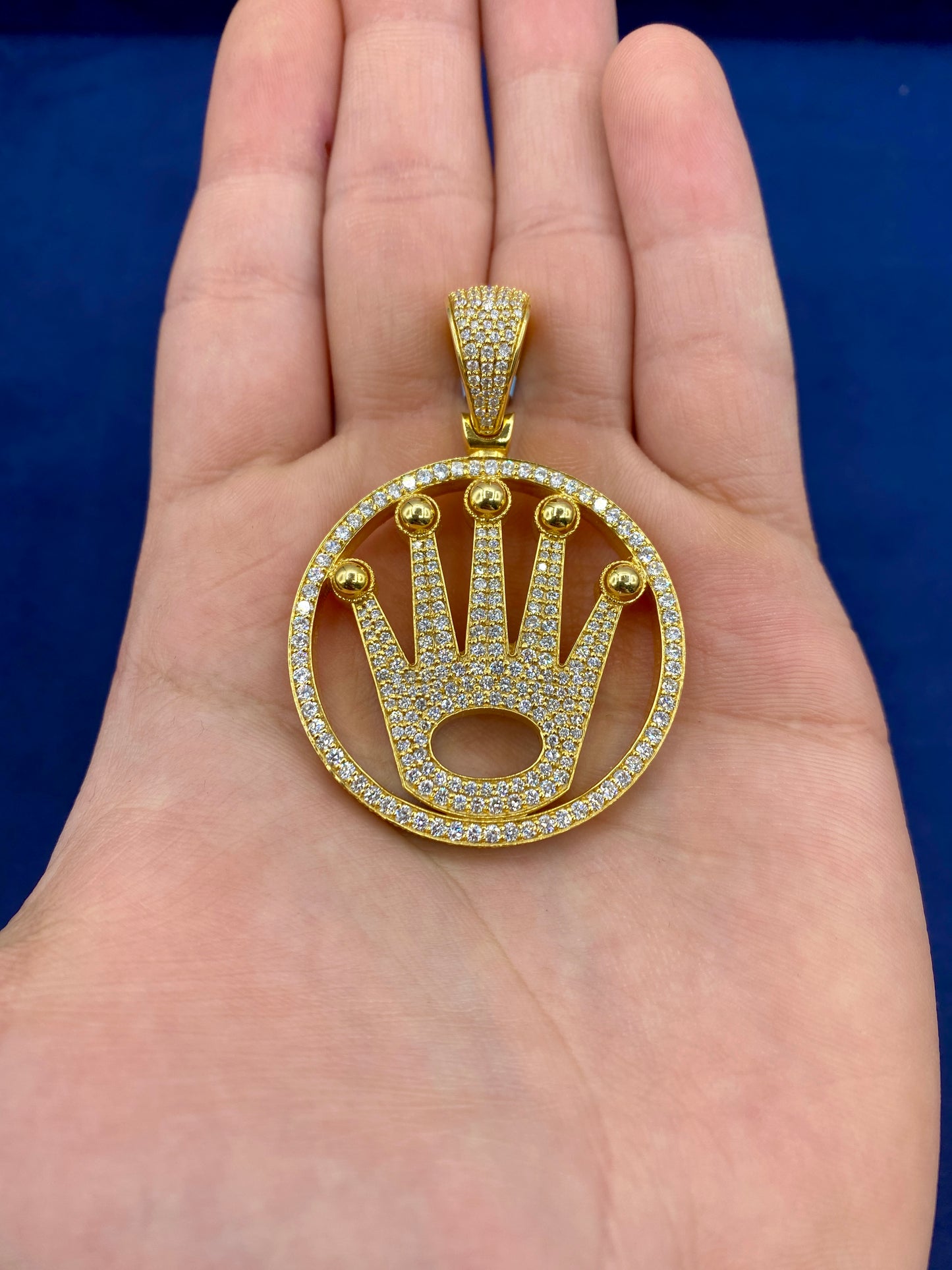 14k Diamond Luxury Crown Pendant