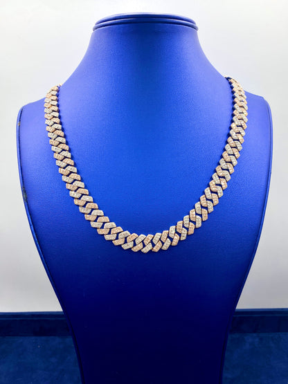 14k 12.4mm Two Tone Cuban Chain 20”