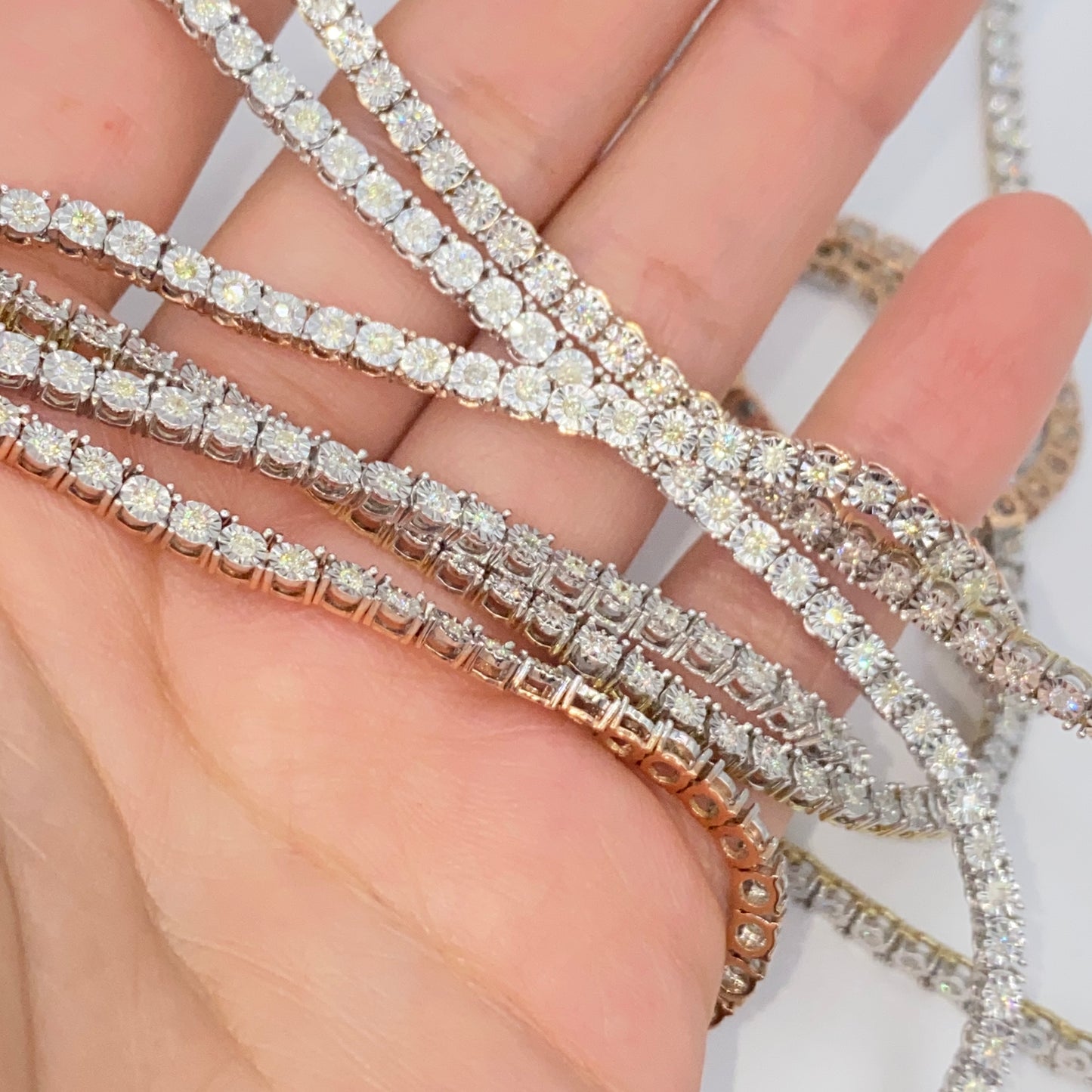 10K 3.5MM Diamond Tennis Chain Necklace