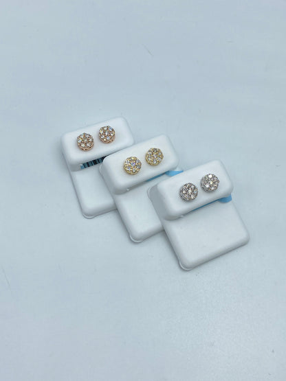 14k Circle Diamond Earrings