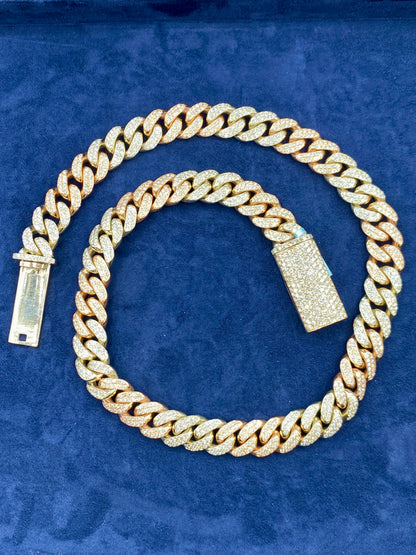 14k Two-Tone Jumbo Diamond Cuban Chain 16.5mm