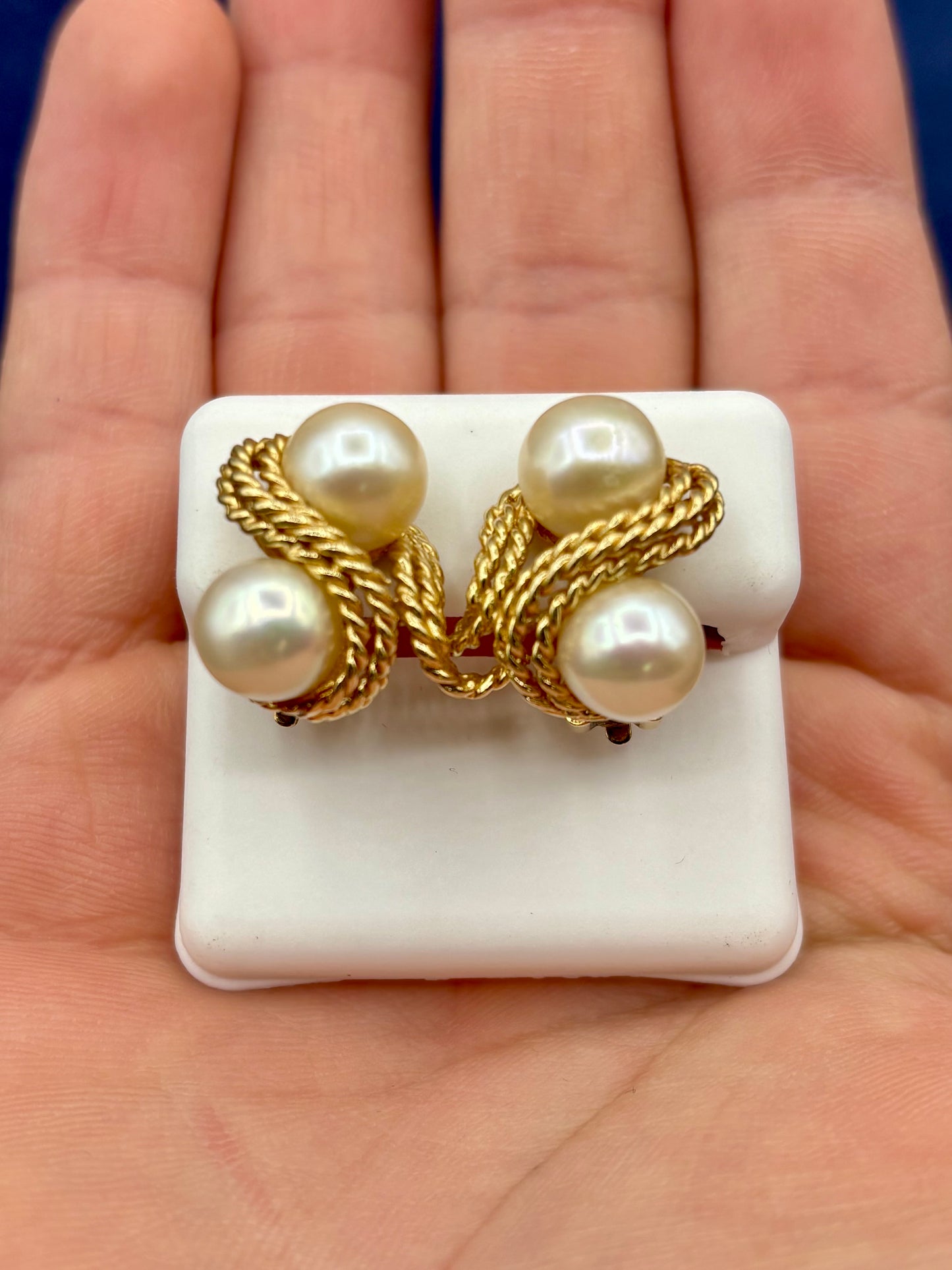 Gold Pearl Earrings