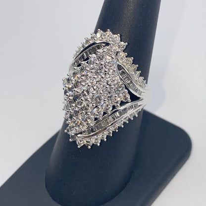 10K Crown Diamond Baguette Ring