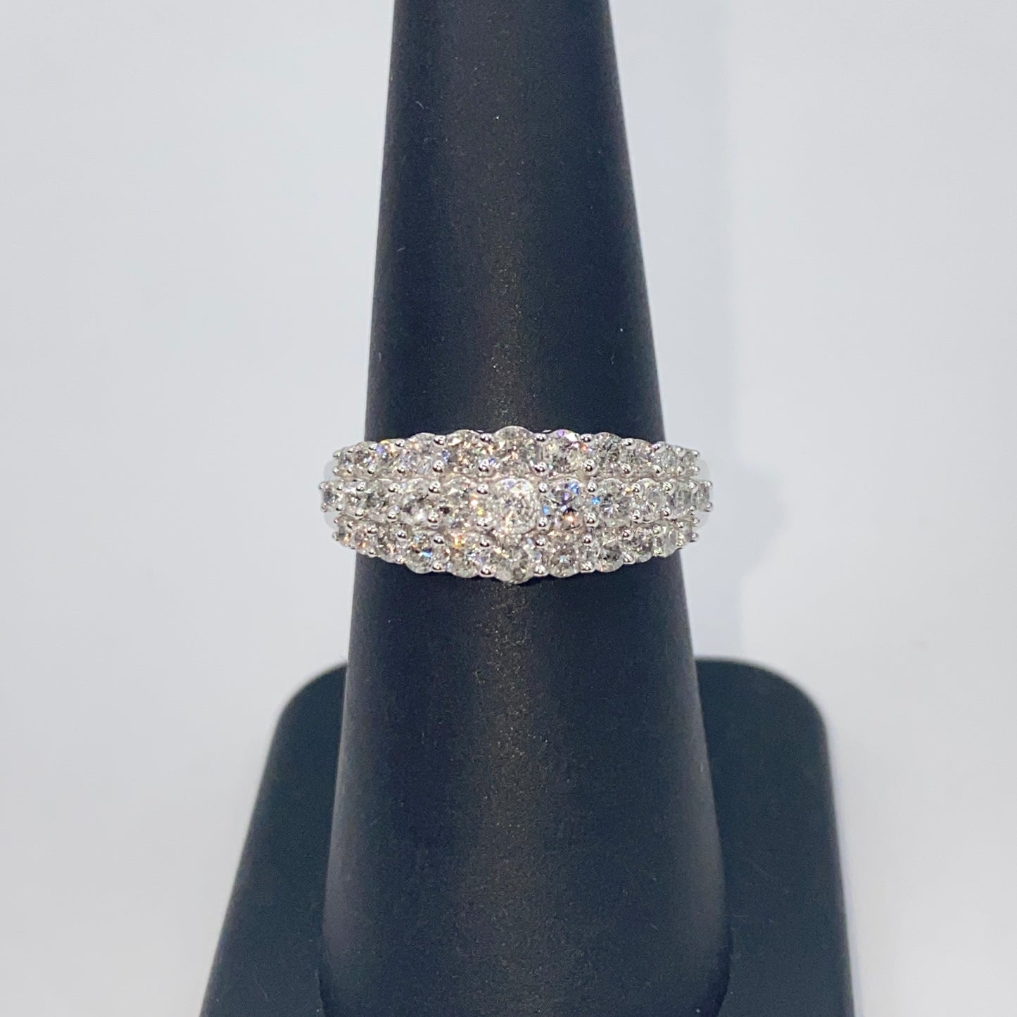 10K Diamond Crown Pave Engagement Ring