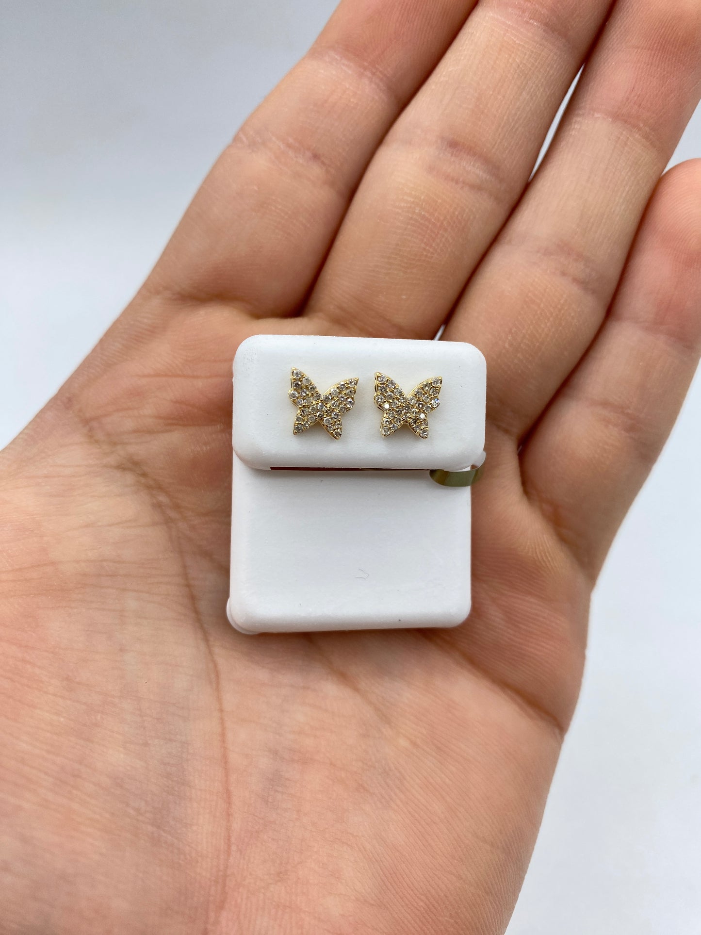 10k Butterfly Diamond Earrings