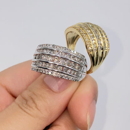 10K Pave Row Diamond Ring