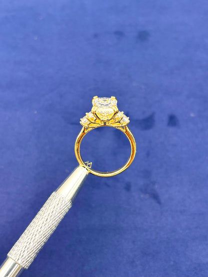 14k Radiant Cut Diamond Engagement Ring