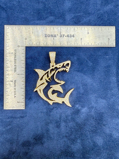 14k Jumbo Great White Shark Pendant