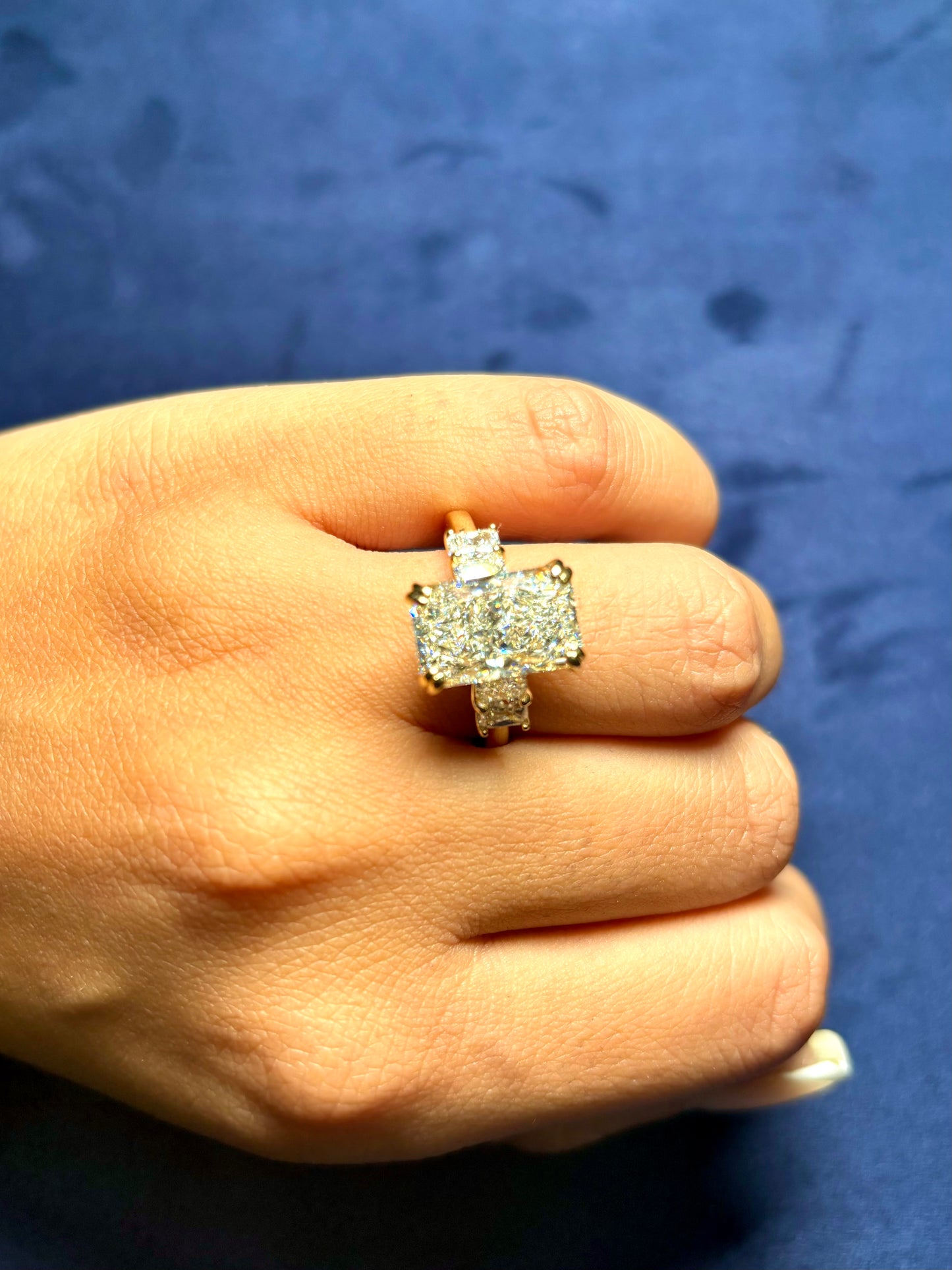 14k Radiant Cut Diamond Engagement Ring