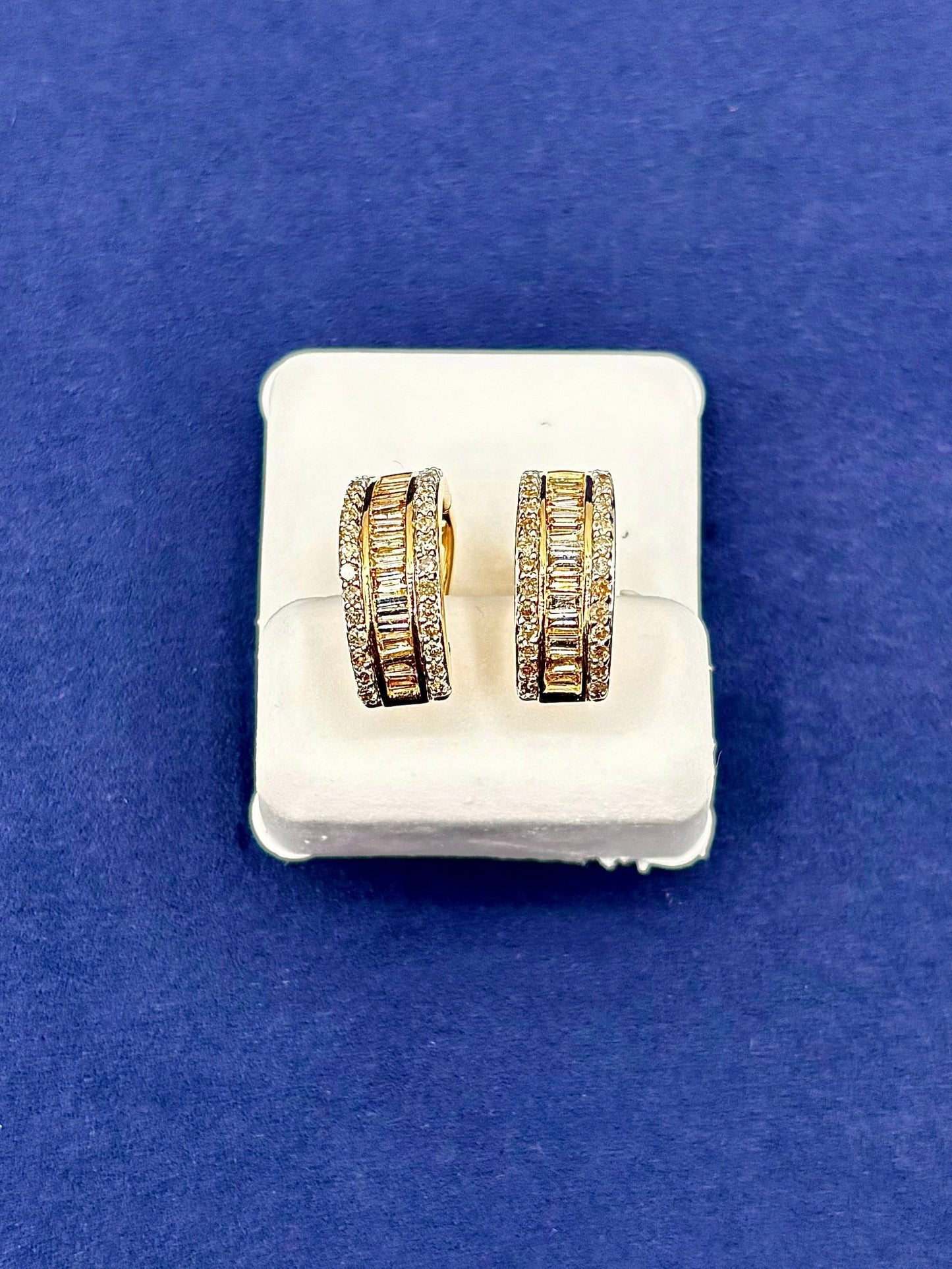 14k Baguette Small Hoop Earrings