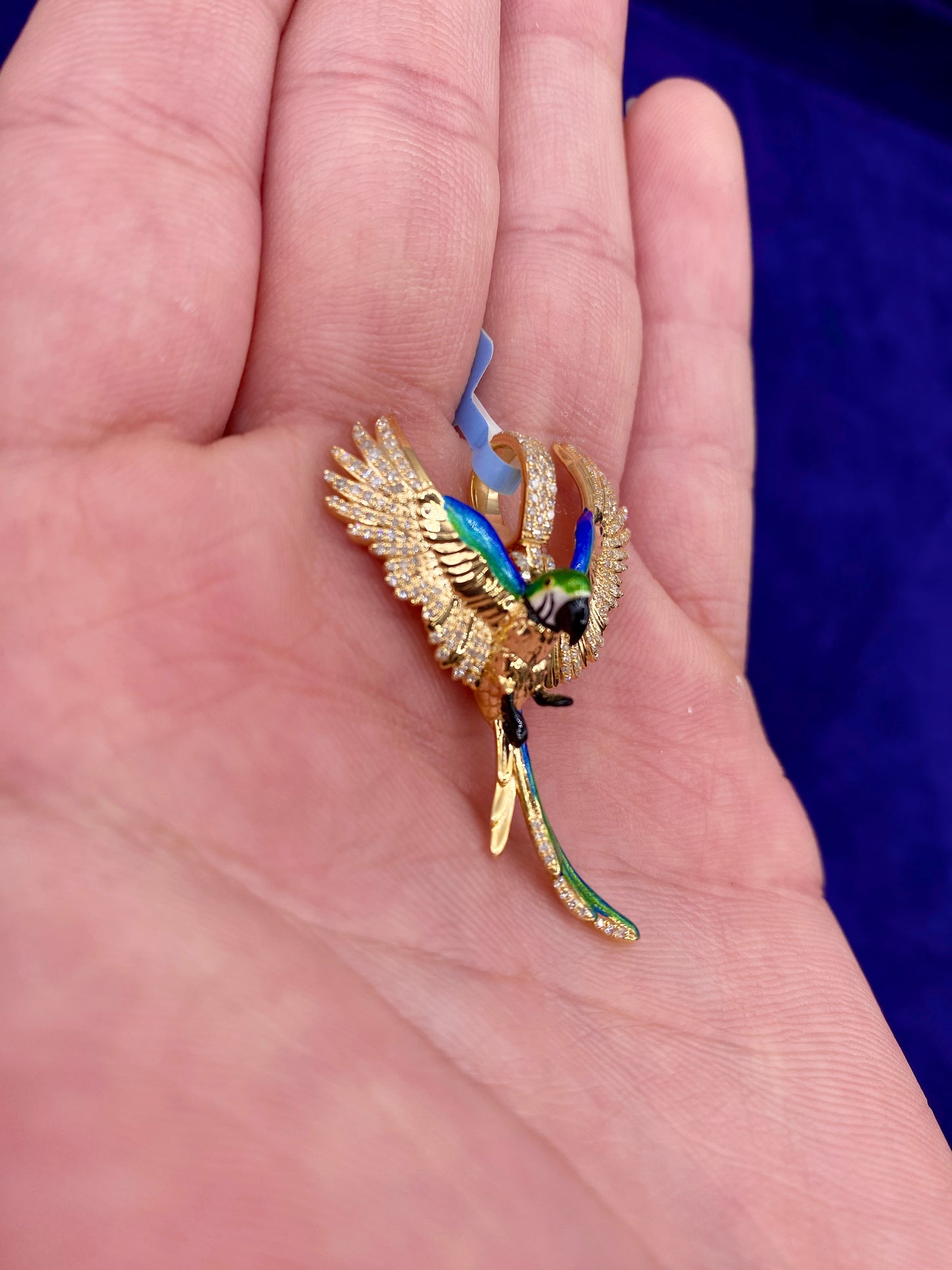 14k Colorful Parrot Pendant