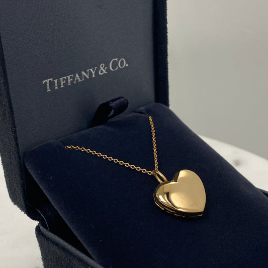 18K Vintage Tiffany & Co Heart Locket Necklace