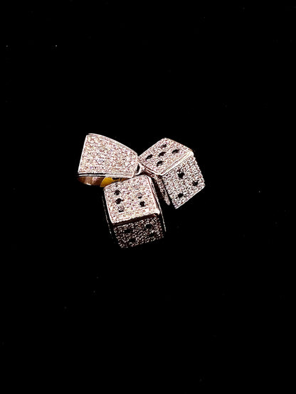 14k Double Dice Pendant