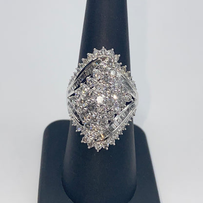 10K Crown Diamond Baguette Ring