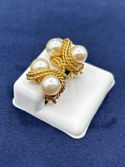 Gold Pearl Earrings