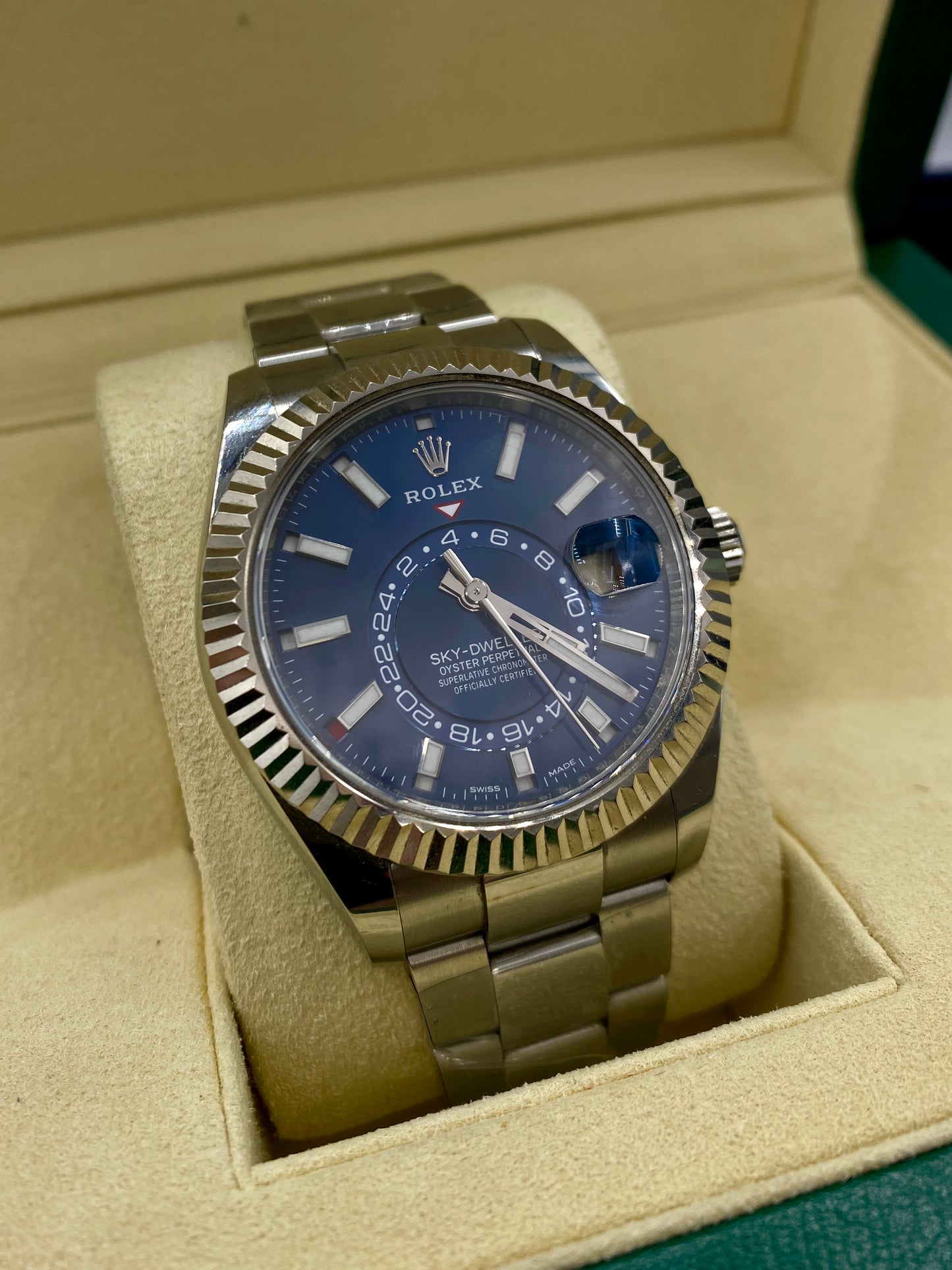 Rolex Stainless Steel Sky Dweller 336934 Blue Jubilee