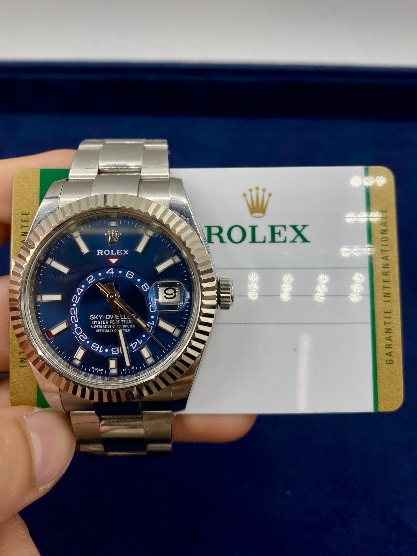 Rolex Stainless Steel Sky Dweller 336934 Blue Jubilee
