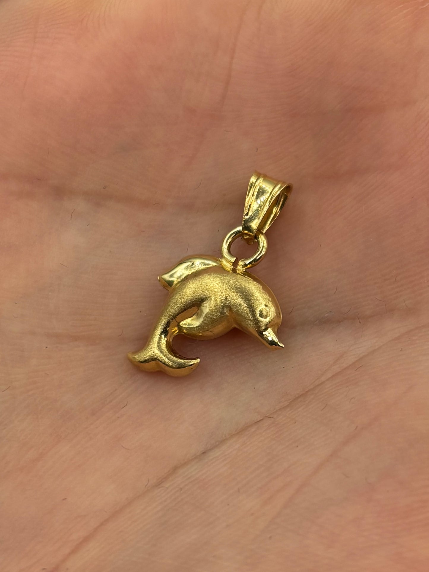 18k Double-Sided Dolphin Pendant