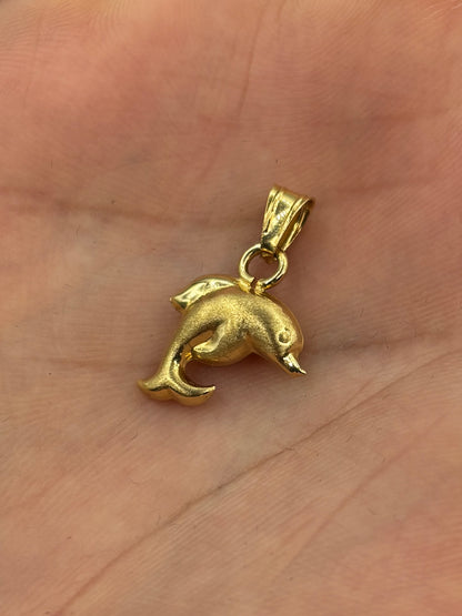 18k Double-Sided Dolphin Pendant