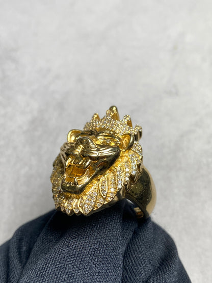 10K King Lion Ring