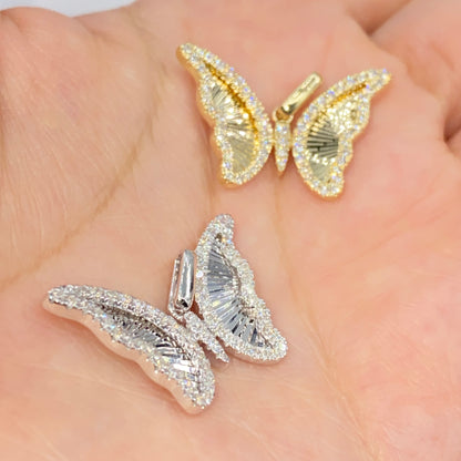 14K Butterfly Shine Diamond Pendant
