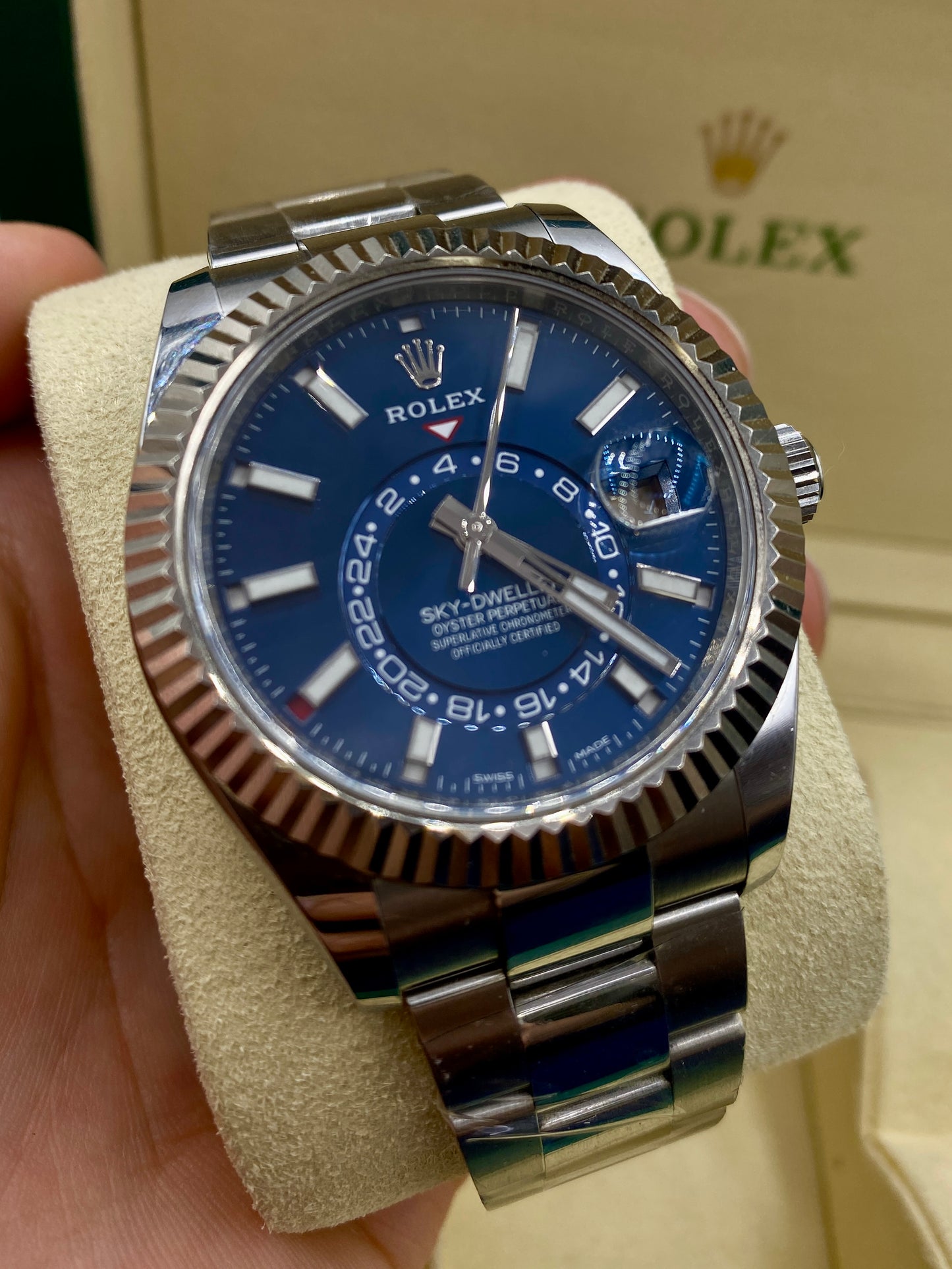 Rolex Stainless Steel Sky Dweller 336934 Blue Jubilee
