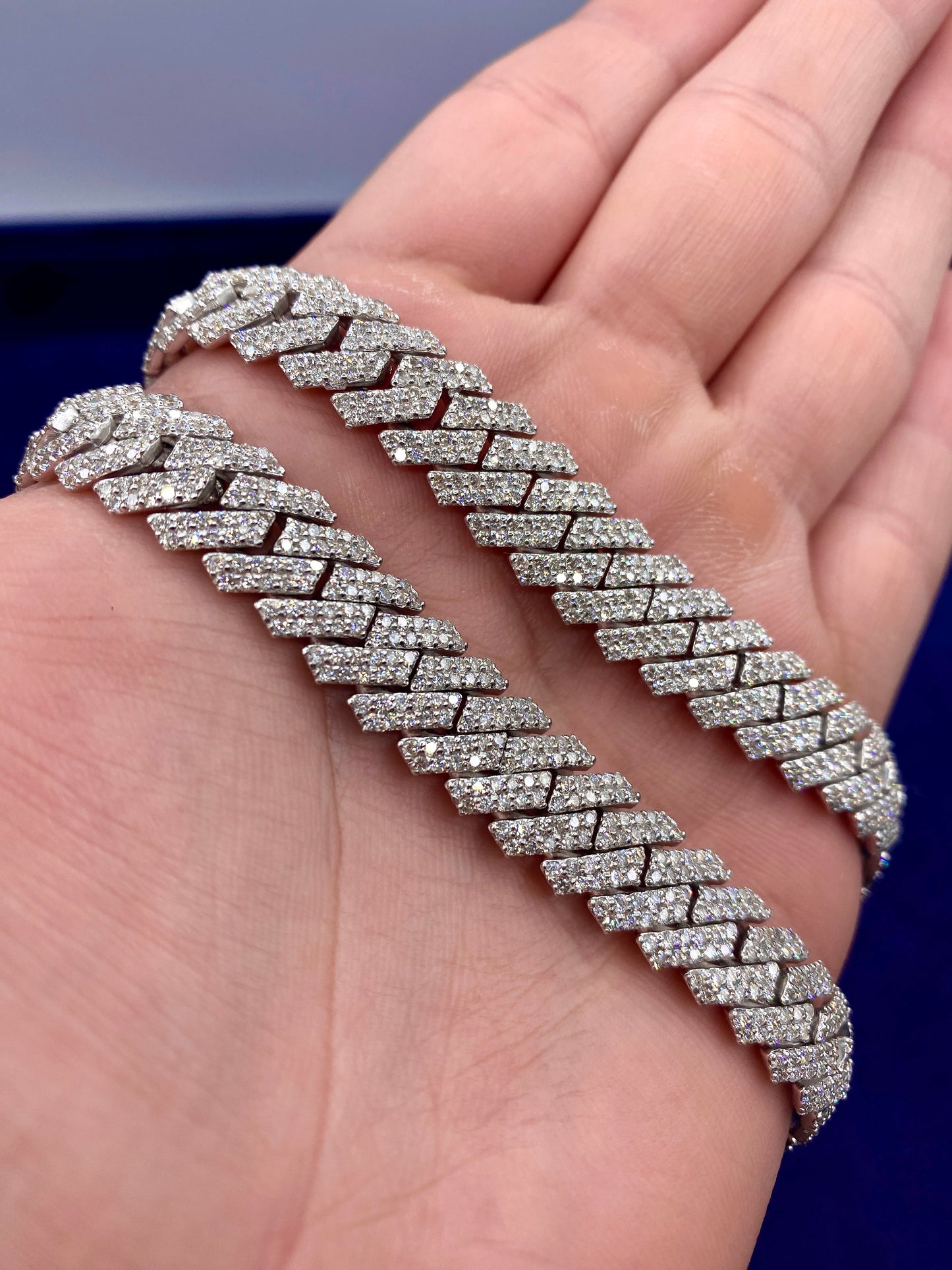 14k 11.5mm White Gold Cuban Chain 22"