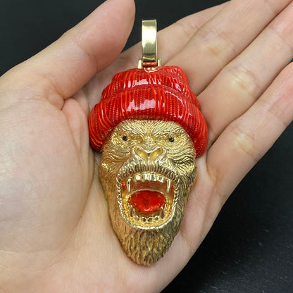 14K Beast Gorilla Pendant